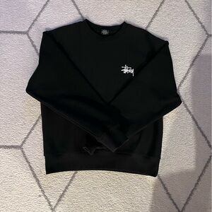Stussy Black Crewneck with White Tag